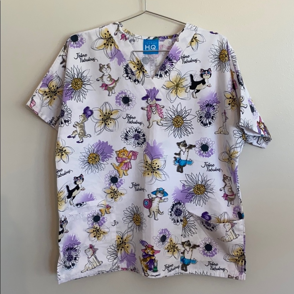 Scrub H.Q. by Cherokee Print Top